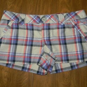So 7 Shorts Purple, Pink Multi Color Plaid Shorts